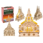 Drewniany kościółek z LED – świąteczna dekoracja z podświetleniem | Hurtownia zabawek i gadżetów