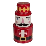 Zestaw Świątecznych Puszek Metalowych – Mikołaj i Dziadek do Orzechów | Hurtownia Kemis.pl