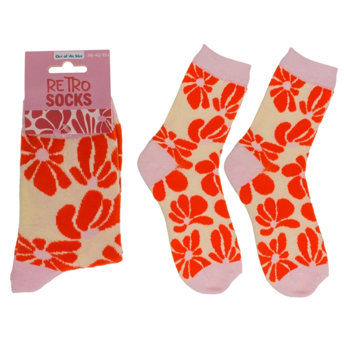 Skarpetki Retro Flowers – kwiatowy wzór w stylu vintage | Hurtownia gadżetów