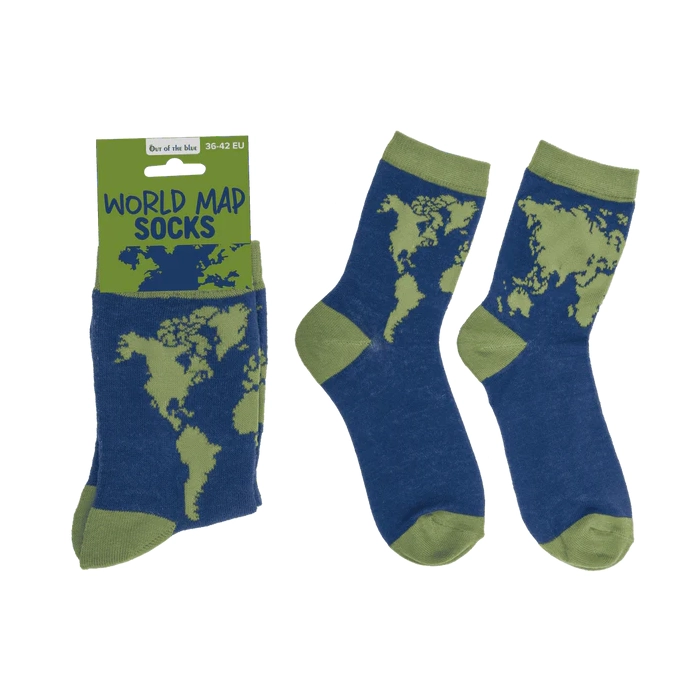 Skarpetki World Map – Kolorowe Skarpety z Mapą Świata 36–42