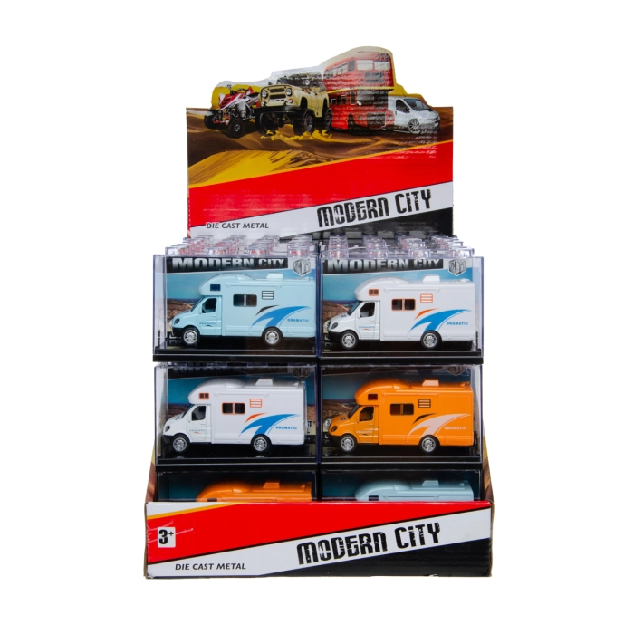 Metalowy Kamper Die-Cast z Napędem Pull Back – Mini Model Samochodu | Hurtownia Zabawek Kemis.pl