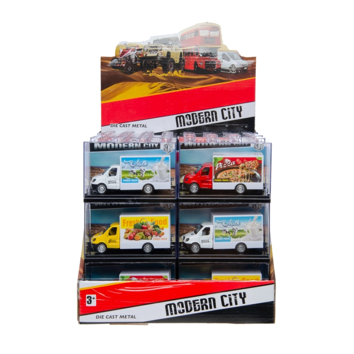 Metalowy Samochód Dostawczy – Food Truck z Napędem Pull Back | Hurtownia Zabawek Kemis.pl
