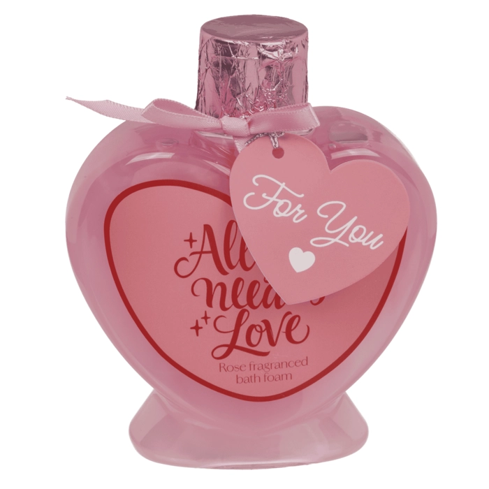 Różana piana do kąpieli 200 ml w kształcie serca – prezent romantyczny