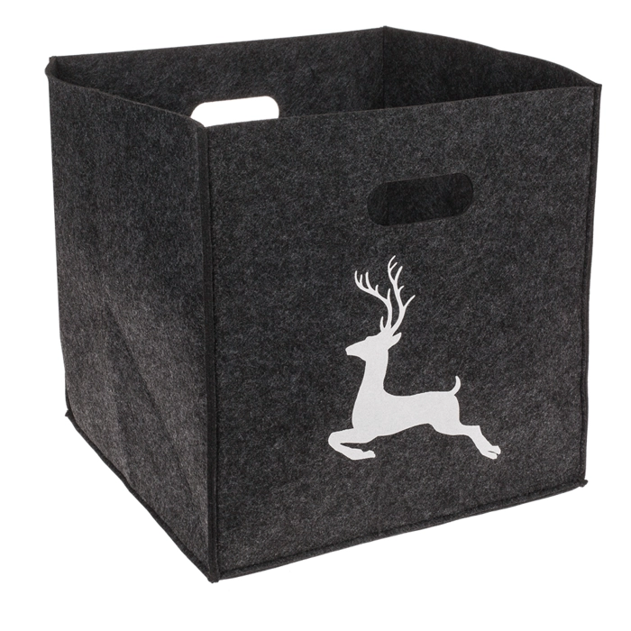 Filcowe Pudełko z Jeleniem – Stylowy Organizer do Wnętrz | Hurtownia Dekoracji Kemis.pl
