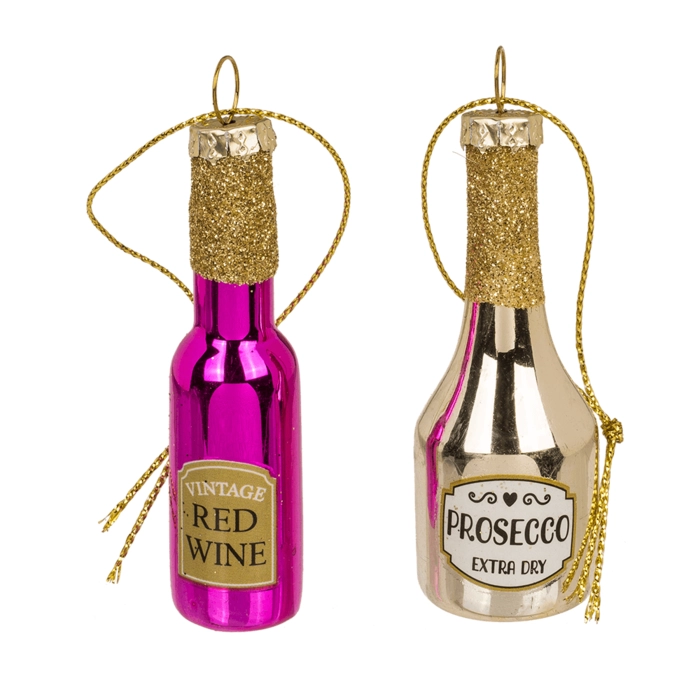 Szklane Ozdoby Choinkowe – Butelki Celebration Champs | Hurtownia Dekoracji Kemis.pl