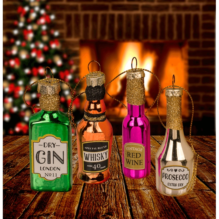 Szklane Ozdoby Choinkowe – Butelki Celebration Champs | Hurtownia Dekoracji Kemis.pl