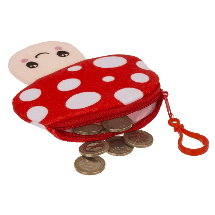 Pluszowa Saszetka Kawaii Muchomorek – Uroczy Schowek na Monety i Drobiazgi