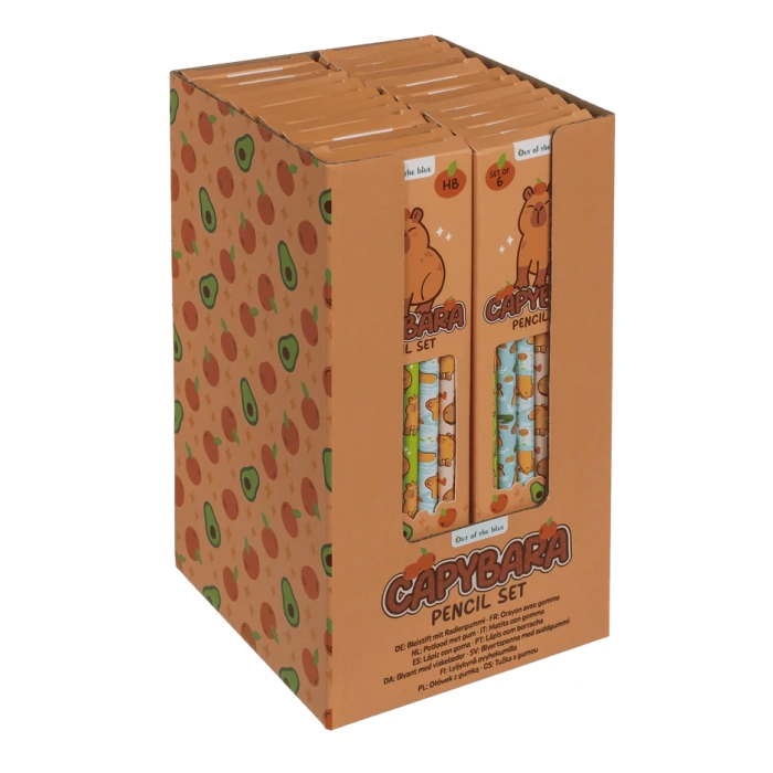 Zestaw Ołówków Capybara HB – 6 sztuk, Display 24 kpl.