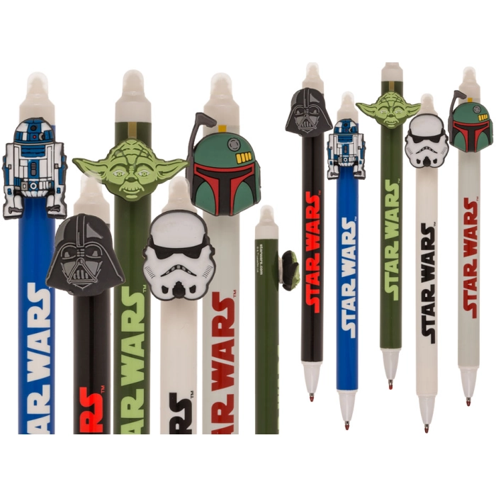 Zmazywalny długopis Star Wars – z figurką bohatera, 15 cm