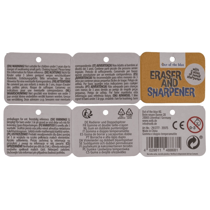 Gumka i Temperówka „Frytki” – Podwójny Ostrzałek | Hurtownia Zabawek i Artykułów Szkolnych Kemis.pl