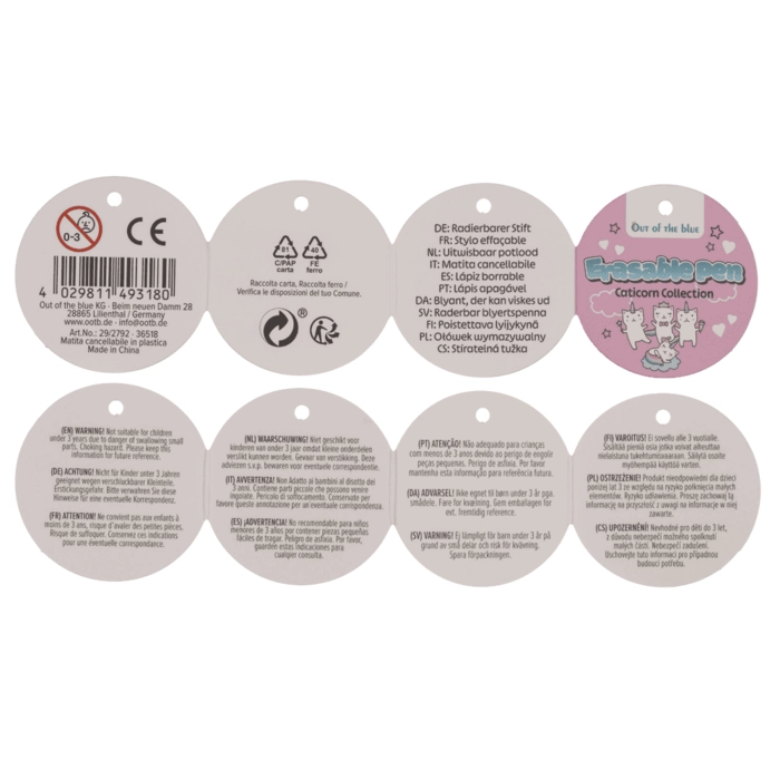 Długopis Wymazywalny Kotorożec – Magiczna Kolekcja 6 Wzorów | Artykuły Szkolne | Kemis.pl