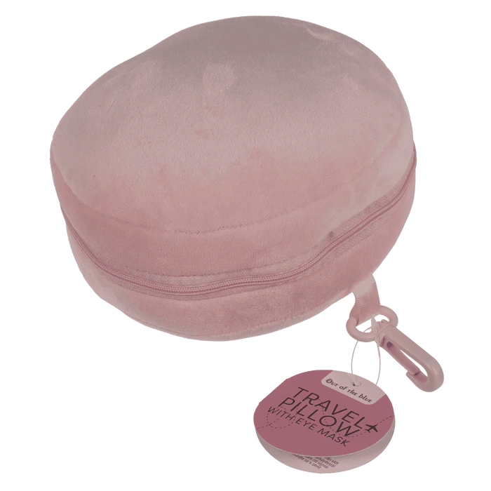 Poduszka Podróżna Pluszowa z Opaską na Oczy