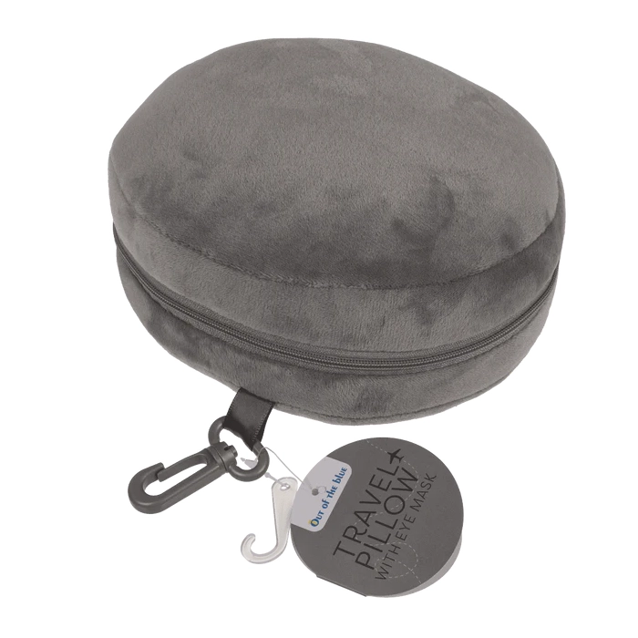 Poduszka Podróżna Pluszowa z Opaską na Oczy