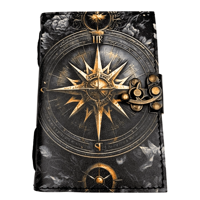 Skórzany Notes Retro z Różą Wiatrów – 200 stron