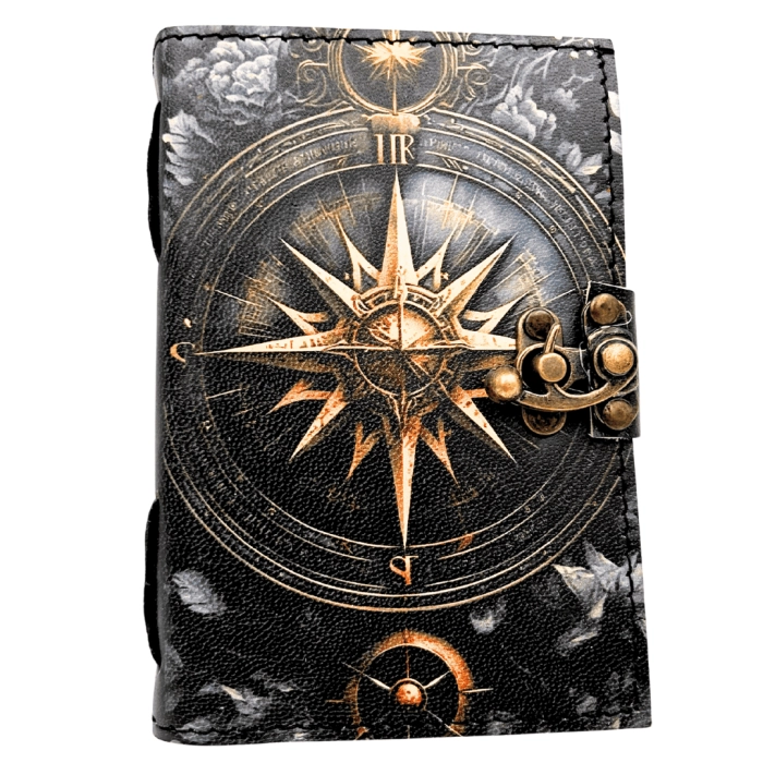 Skórzany Notes Retro z Różą Wiatrów – 200 stron