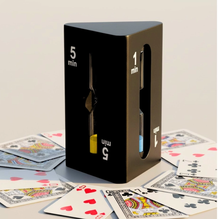 Klepsydra Trójstronna 1–3–5 Minut Czarna – Nowoczesny Timer | Gadżety | Kemis.pl