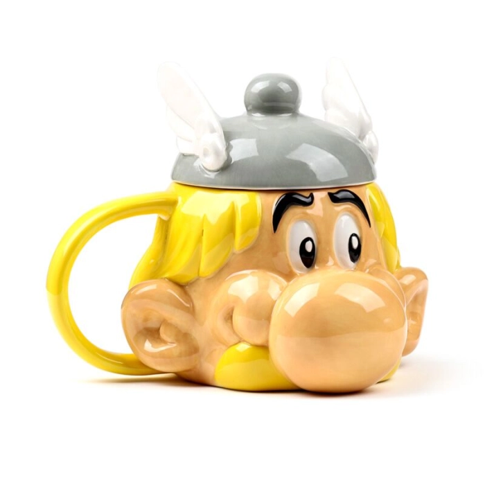 Kubek Ceramiczny Asterix z Pokrywką – Kultowa Głowa Galijskiego Bohatera