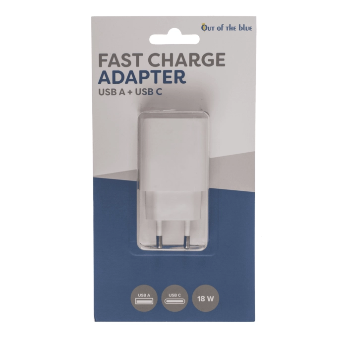 Szybki adapter ładowania USB A + USB C | Hurtownia akcesoriów GSM