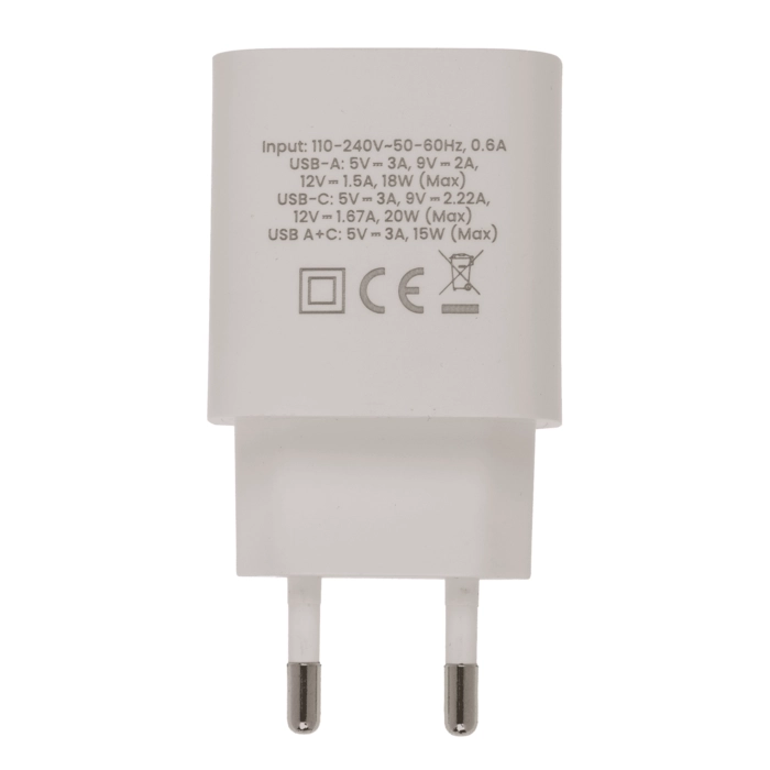 Szybki adapter ładowania USB A + USB C | Hurtownia akcesoriów GSM