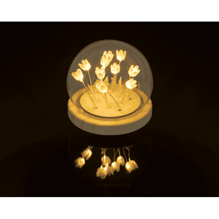 Dekoracyjna kula LED z tulipanami – ozdoba świetlna 10 cm