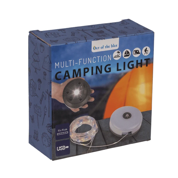 Lampa Campingowa LED 3w1 – Latarka, Powerbank i Girlanda 10 m