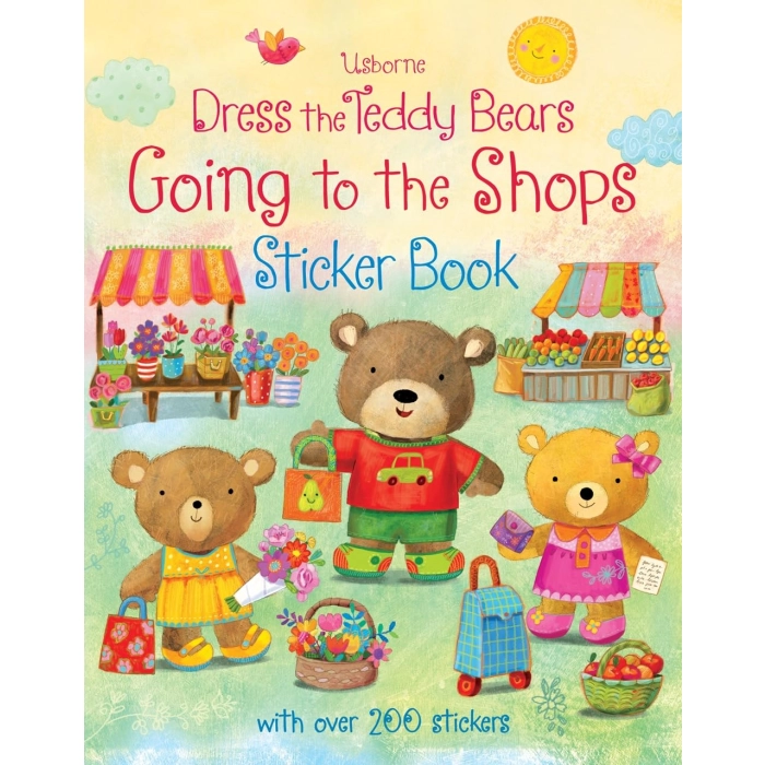 Książka Usborne - Dress the Teddy Bears Going to the Shops Sticker Book