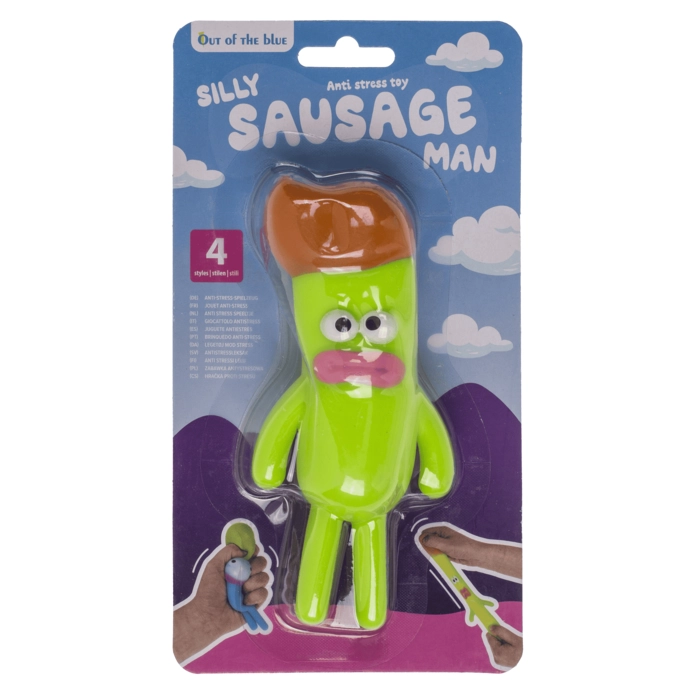 Gniotek Antystresowy Pan Kiełbaska – Rozciągliwa Zabawa, 4 Kolory | Zabawki | Kemis.pl