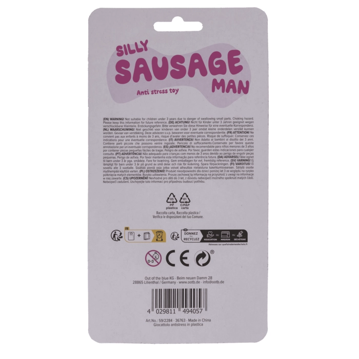 Gniotek Antystresowy Pan Kiełbaska – Rozciągliwa Zabawa, 4 Kolory | Zabawki | Kemis.pl