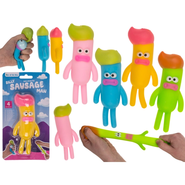 Gniotek Antystresowy Pan Kiełbaska – Rozciągliwa Zabawa, 4 Kolory | Zabawki | Kemis.pl