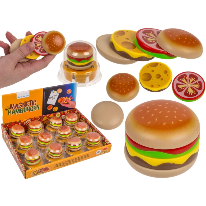Magnetyczny burger – zestaw 4 magnesów | Hurtownia gadżetów i prezentów