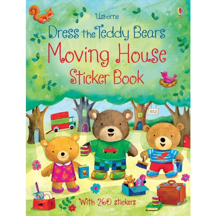 Książka Usborne - Dress the Teddy Bears Moving House Sticker Book