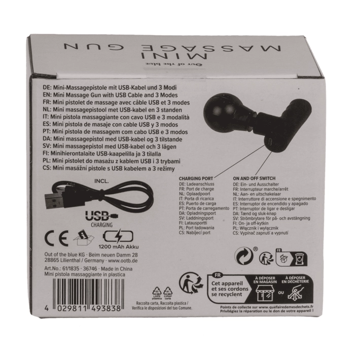 Mini pistolet do masażu USB – 3 tryby | Hurtownia gadżetów wellness