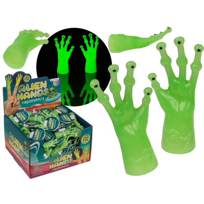 Alien Hands – świecące pacynki na palce | Hurtownia gadżetów imprezowych