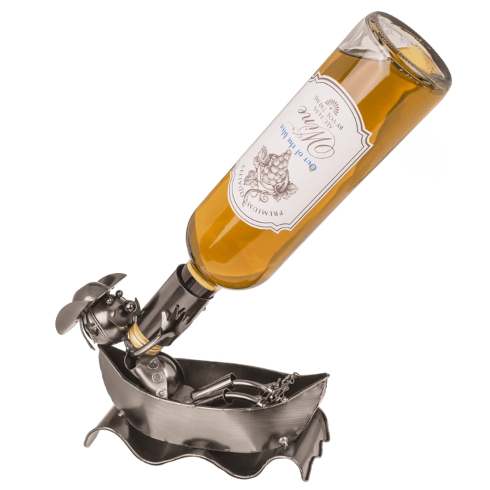 Metalowy stojak na butelkę wina – Wino w kąpieli