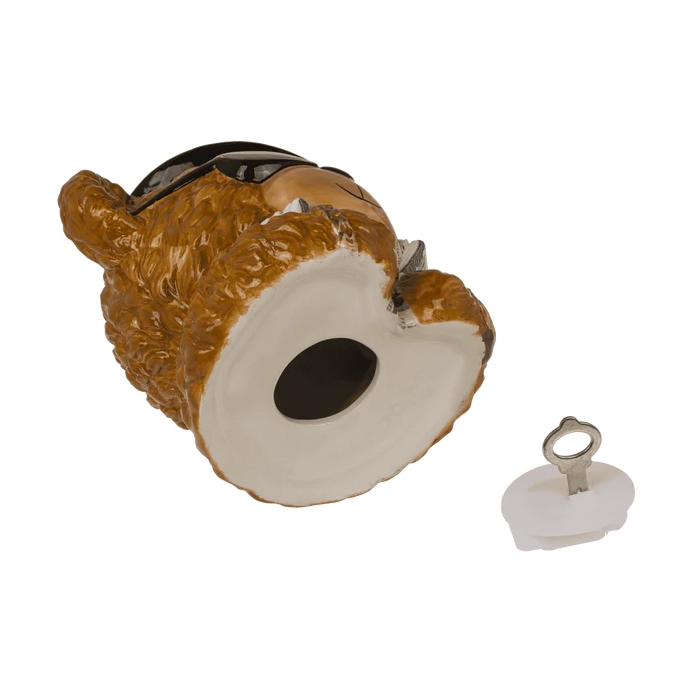 Skarbonka Miś Finansista – Ceramiczna Skarbonka z Kluczykiem | kemis.pl