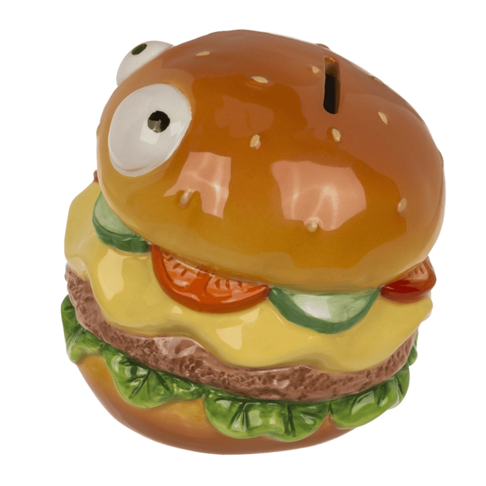 Skarbonka Burger z oczami w pudełku – zabawny prezent | Hurtownia gadżetów