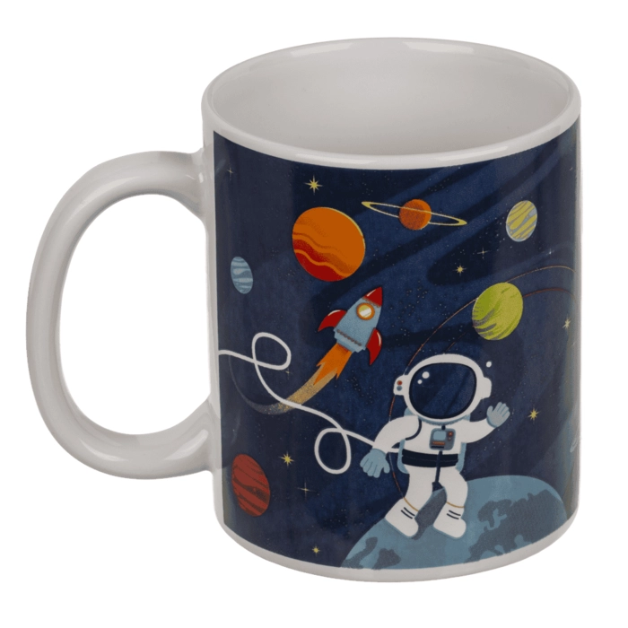Kubek kosmiczny 320 ml – rakieta i astronauta w galaktyce | Hurtownia gadżetów