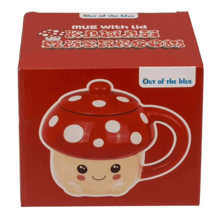 Kubek Muchomorek z Pokrywką – Oryginalny Prezent Kawaii | Hurtownia Gadżetów Kemis.pl