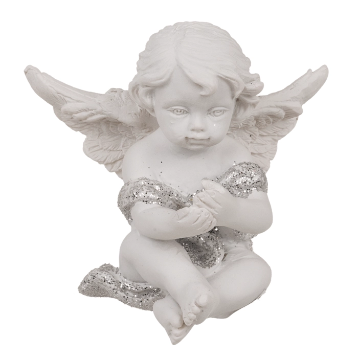 Figurka Aniołka z Kryształowym Sercem – Symbol Miłości i Spokoju | Hurtownia Prezentów Kemis.pl