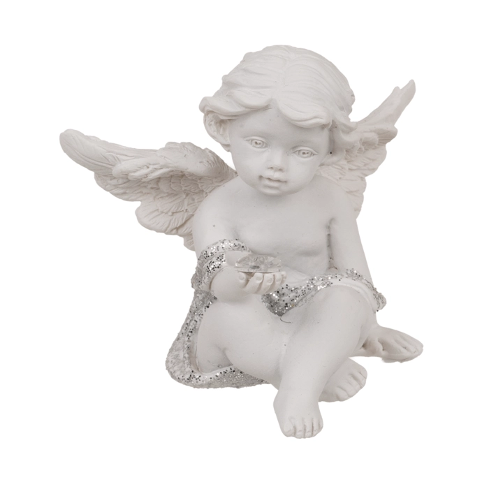 Figurka Aniołka z Kryształowym Sercem – Symbol Miłości i Spokoju | Hurtownia Prezentów Kemis.pl