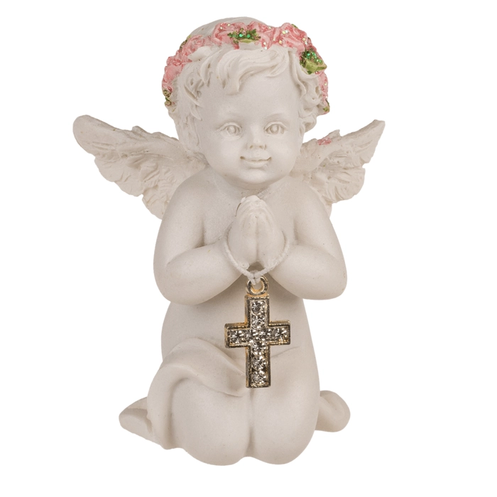 Anioł Klęczący z Różańcem – Figurka z Polirezyny | Hurtownia upominków religijnych