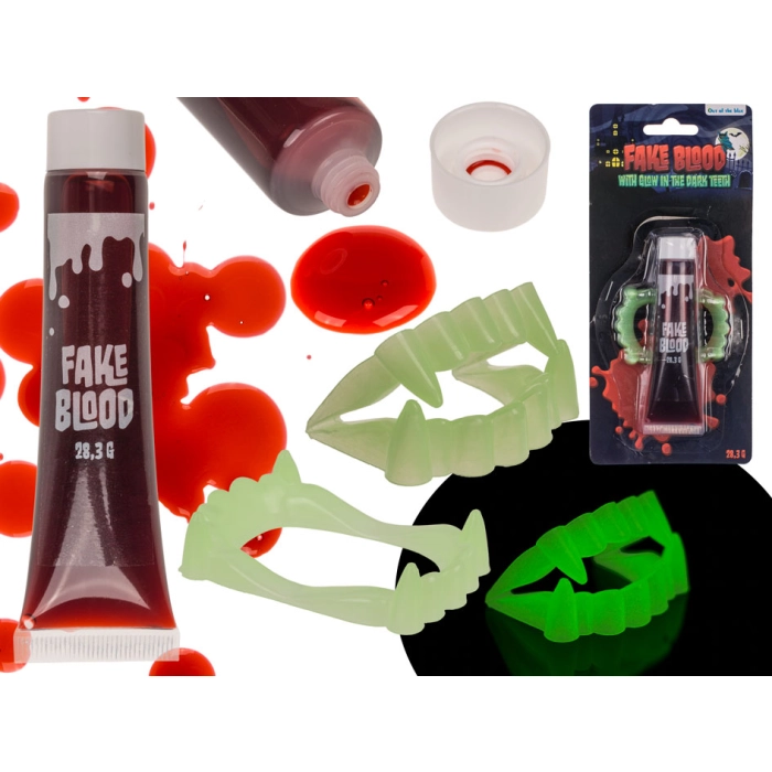 Fake blood with glow in the dark teeth - kemis.pl